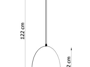 Miniaturka 6 - Szklana oprawa wisząca z prostym zawieszeniem – wysokość 122 cm