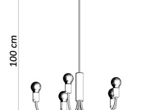 Miniaturka 5 - Żyrandol czarny pięcioramienny – wymiary 100 cm wysokości
