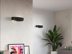 Miniaturka 9 - Lampa ścienna zakrzywiona czarna z punktowym oświetleniem
