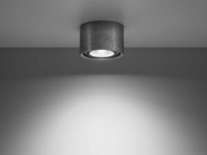 Miniaturka 2 - Szara lampa sufitowa z betonu o cylindrycznym kształcie