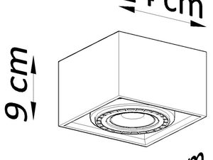 Miniatura 13 - Szkic technický stropního svítidla LED 14 × 14 × 9 cm
