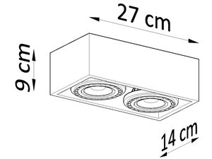Miniatura 6 - Technický výkres podwójnej objímky LED 27 x 14 cm