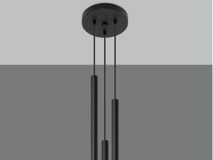 Miniaturka 3 - Czarna lampa wisząca z miedzianym światłem LED