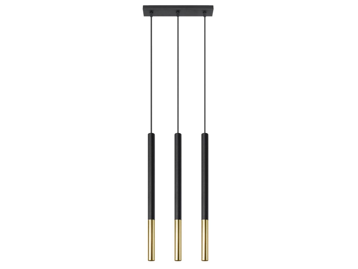 Hängeleuchte Schwarz mit Chrom-Details 3-flammig 30 cm MURA 3L
