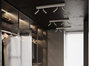 Miniaturka 10 - Szynowe oświetlenie LED w garderobie z białymi reflektorami