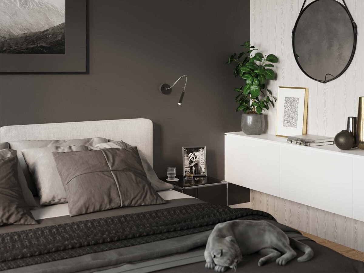 Loftová ložnice stylový interiér