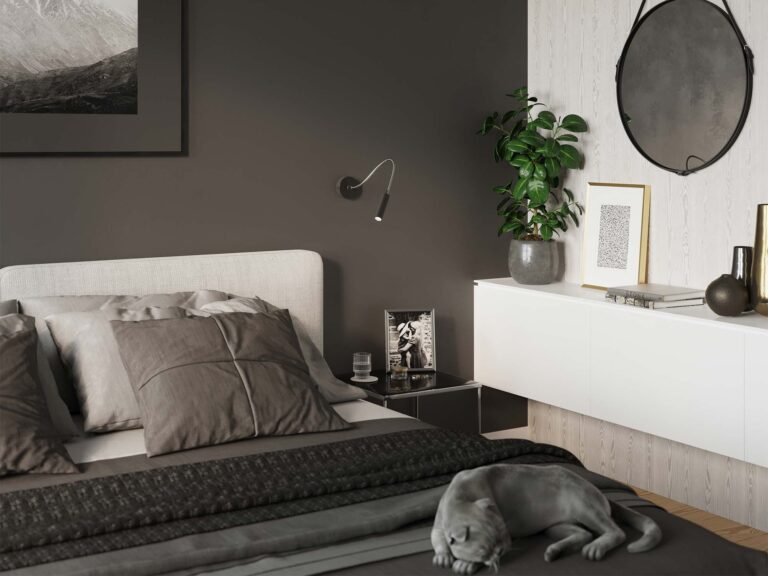 Loftová ložnice stylový interiér
