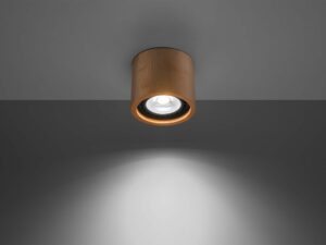 Miniaturka 2 - Lampa sufitowa z jasnego drewna z jednym źródłem światła