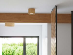 Miniaturka 5 - Drewniana oprawa sufitowa z dwoma światłami LED