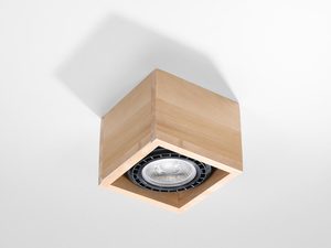 Miniatura 1 - Stropní svítidlo LED v tvaru krychle z přírodního dřeva