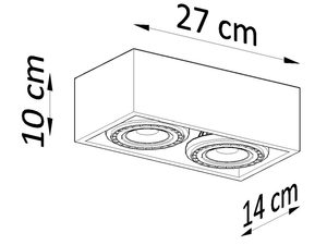 Miniatura 13 - Technický výkres lampy LED wpuszczanej 27 x 14 cm