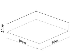 Miniatura 9 - Technický výkres kwadratowej stropní lampy LED, 55 x 55 cm