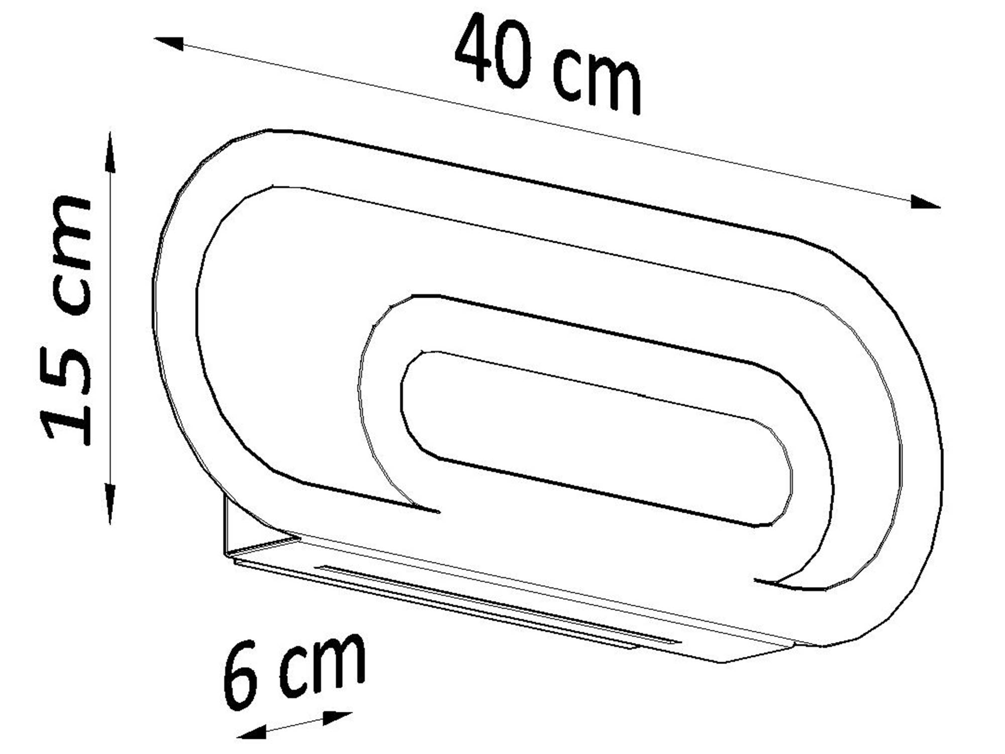 Rysunek techniczny lampy sufitowej z dwoma reflektorami Rysunek techniczny lampy sufitowej z dwoma reflektorami