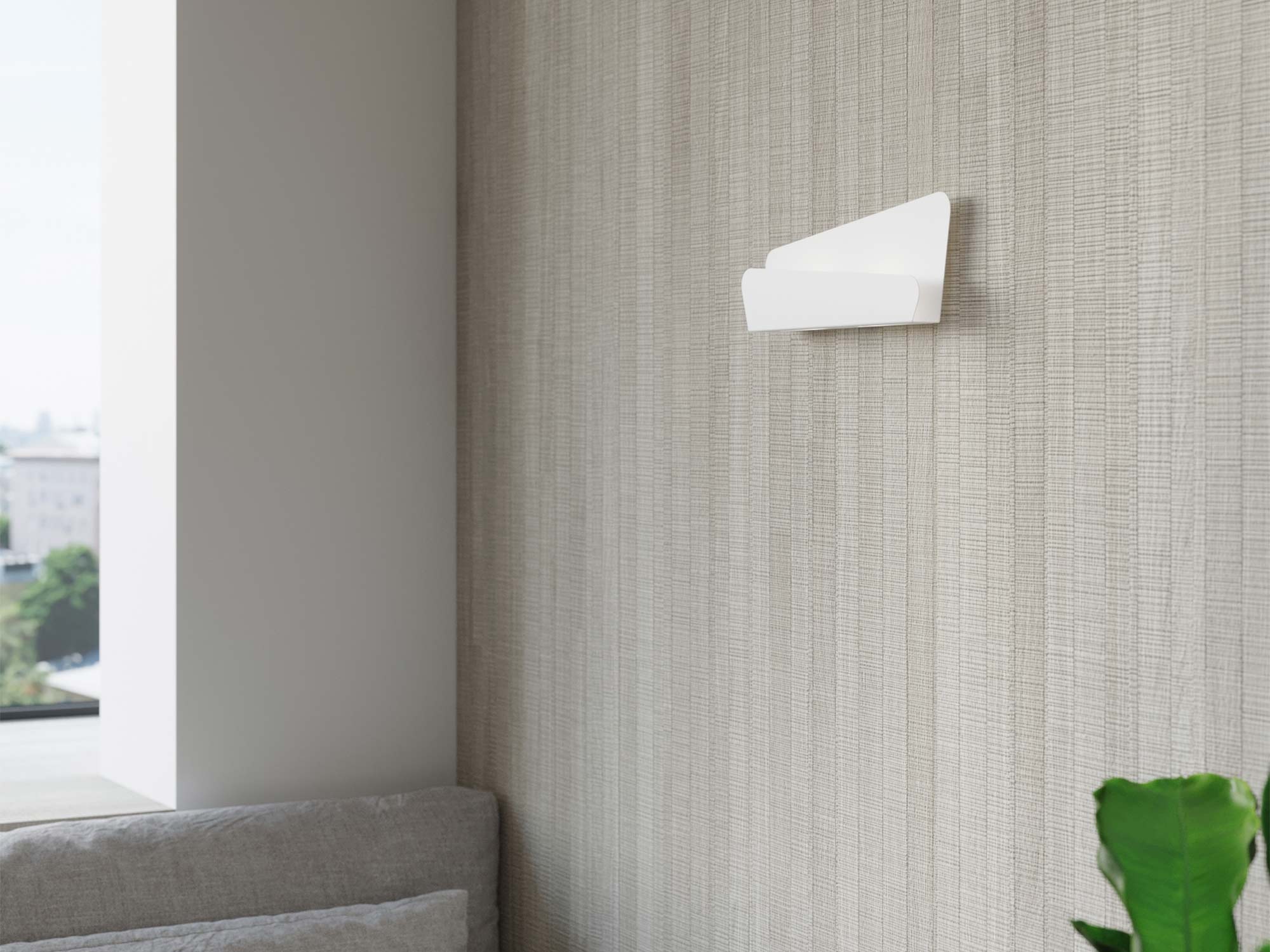 Nowoczesny salon z białym kinkietem dekoracyjnym Nowoczesny salon z białym kinkietem dekoracyjnym