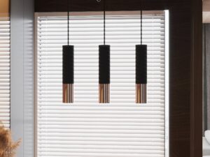 Miniaturka 7 - Potrójna lampa LED złoto-czarna do eleganckich wnętrz