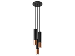 Miniaturka 3 - Designerska lampa LED wisząca z trzema miedzianymi tubami