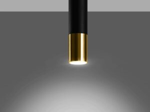 Miniatura 8 - LED lampa nástěnná czarno-zlatá z podsvícením dolnym