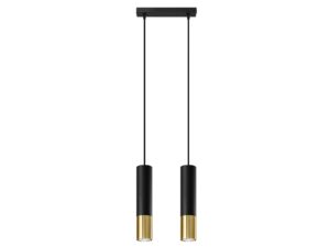 Miniaturka 8 - Lampa LED z dwoma czarnymi tubami, nowoczesny układ na tle białym