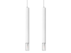 Miniaturka 6 - Białe tuby LED wiszące w minimalistycznym układzie sufitowym