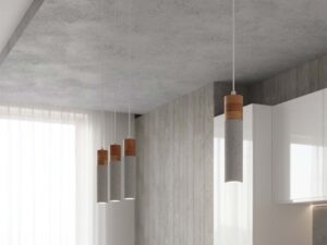 Miniaturka 3 - Lampa wisząca z betonu architektonicznego i korka, widok z przodu