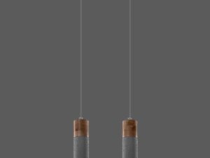 Miniaturka 2 - Klosze lampy wiszącej wykonane z szarego betonu i naturalnego korka