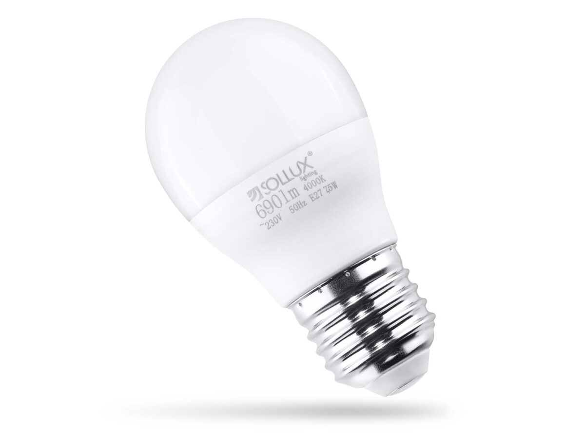 LED Leuchtmittel E27 7,5W 4000K 690lm 4,5 cm SOL-0969