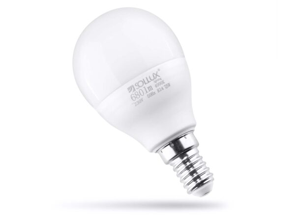 LED žárovka E14 Solux o mlecznym povrchové úpravě, tvar kulový