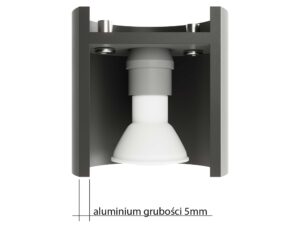 Miniaturka 6 - Wnętrze reflektora aluminiowego z oprawą GU10