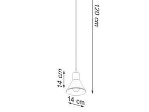 Miniatura 7 - Technický výkres závěsné lampy LED,