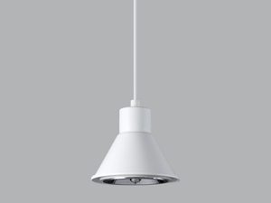 Miniatura 1 - Bílá závěsná LED lampa z pojedynczym stínidlem