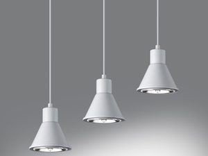 Miniatura 2 - Trzypunktowa závěsná LED lampa s bílými stínidly