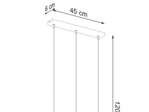 Miniatura 6 - Technický výkres závěsné lampy LED,