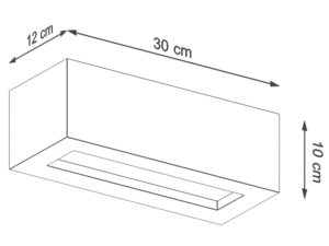 Miniatura 6 - Technický výkres nástěnného svítidla z betonu o délky 30 cm