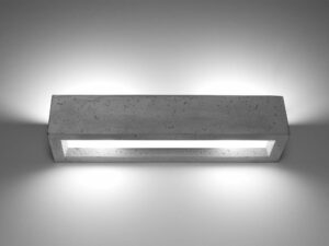 Miniaturka 2 - Podłużna betonowa lampa ścienna LED z dwoma źródłami światła