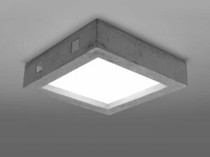 Miniaturka 2 - Kwadratowy plafon sufitowy z betonu z mlecznym dyfuzorem