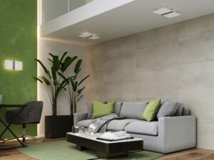 Miniaturka 5 - Minimalistyczny salon z matowymi lampami przy suficie