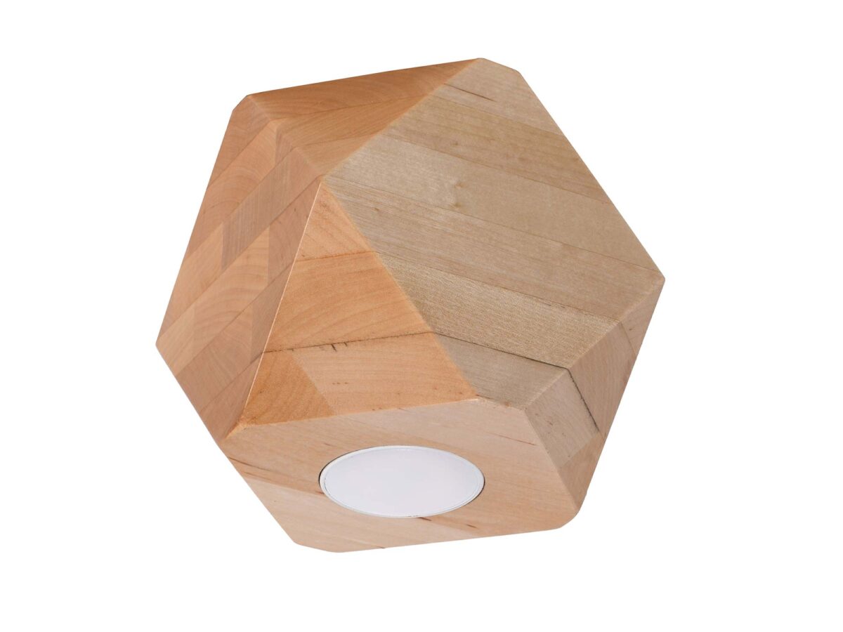 Dřevěný stropní plafon 12 cm s jedním světlem WAVE