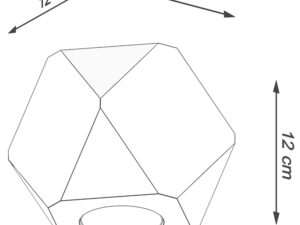 Miniatura 6 - Technický výkres dřevěné lampy scienno - stropní – 12 cm