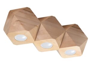 Miniatura 1 - Designová lampa z tří drewnianych opraw sufitowych