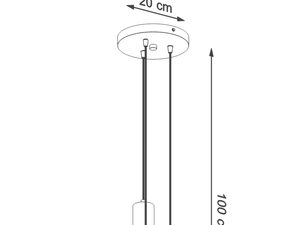 Miniatura 8 - Technický výkres závěsné lampy LED, délka 100 cm