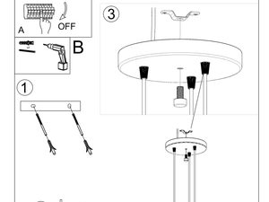 Miniatura 9 - Návod k montáži závěsné lampy se třemi body LED