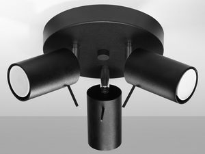 Miniatura 4 - Designová stropní lampa černá se třemi body LED