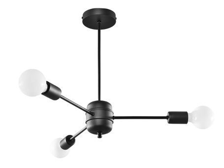 Żyrandol w stylu loft z trzema kulistymi oprawami światła