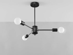 Miniatura 1 - Minimalistická černá stropní lampa se třemi koulemi LED