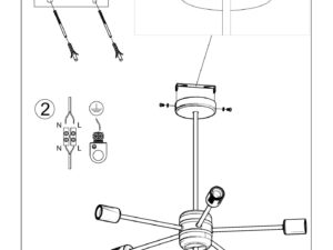 Miniaturka 7 - Instrukcja montażu żyrandola sufitowego z 5 ramionami