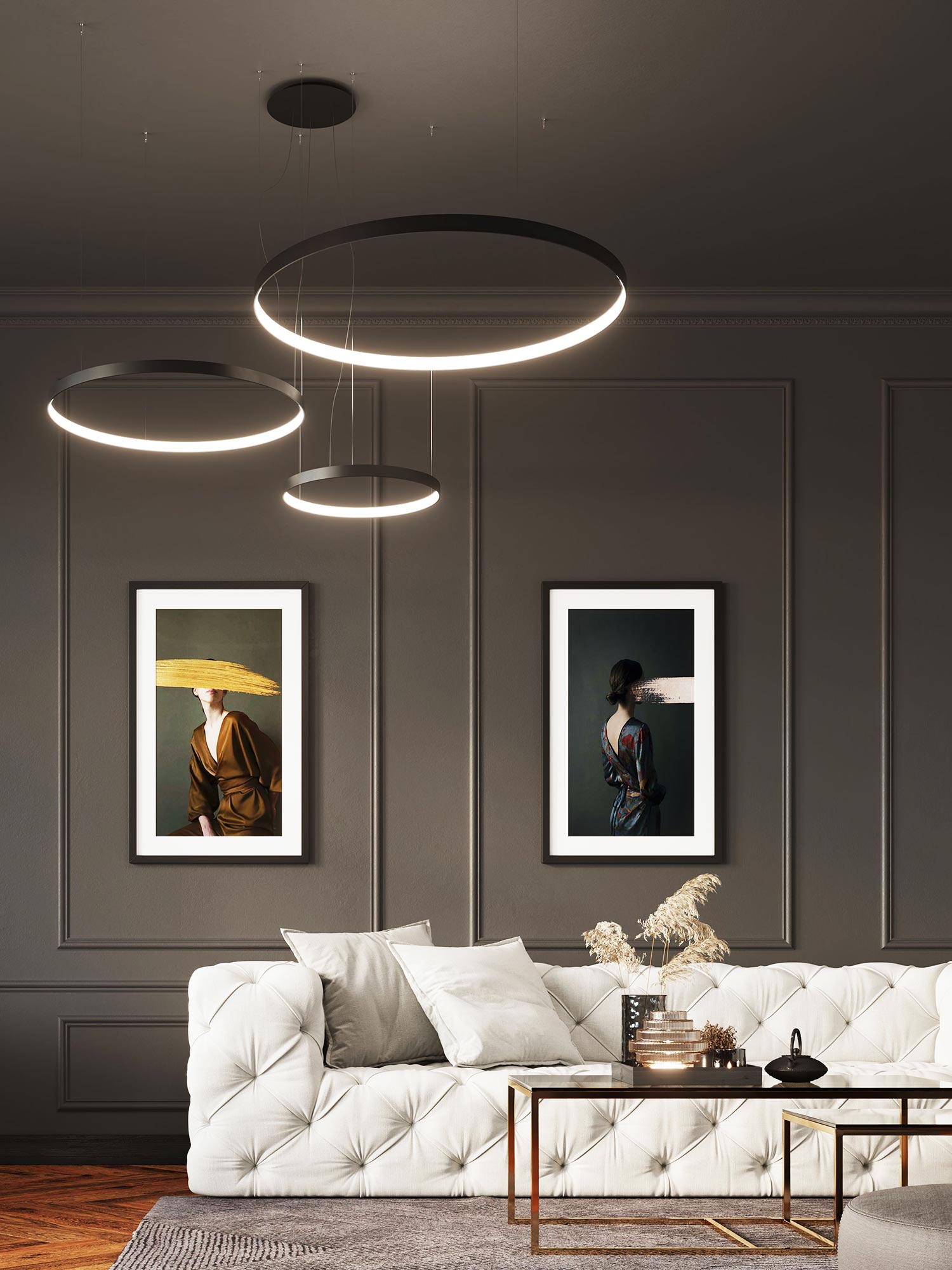 Nowoczesna lampa LED w białym wykończeniu do eleganckiego wnętrza Nowoczesna lampa LED w białym wykończeniu do eleganckiego wnętrza