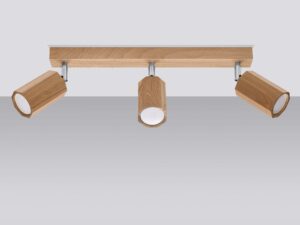 Miniaturka 1 - Lampa sufitowa LED z trzema reflektorami zamontowana na szynie