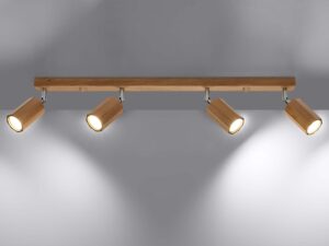 Miniaturka 2 - Drewniana listwa sufitowa LED z punktowym światłem