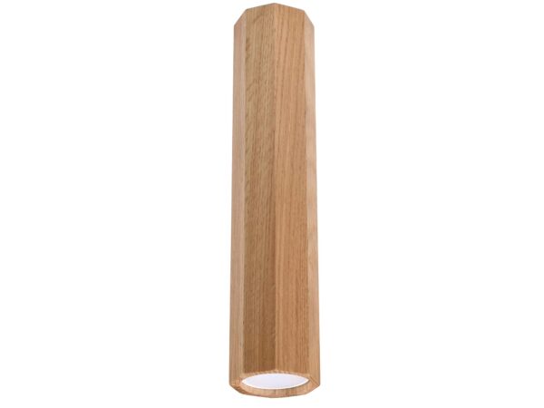 Nowoczesna lampa sufitowa LED w drewnianym cylindrze
