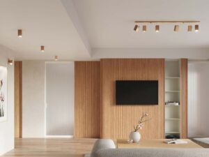 Miniaturka 7 - Wnętrze salonu z szyną LED w stylu skandynawskim